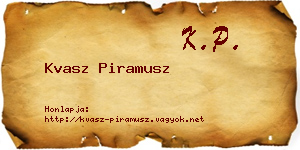 Kvasz Piramusz névjegykártya
